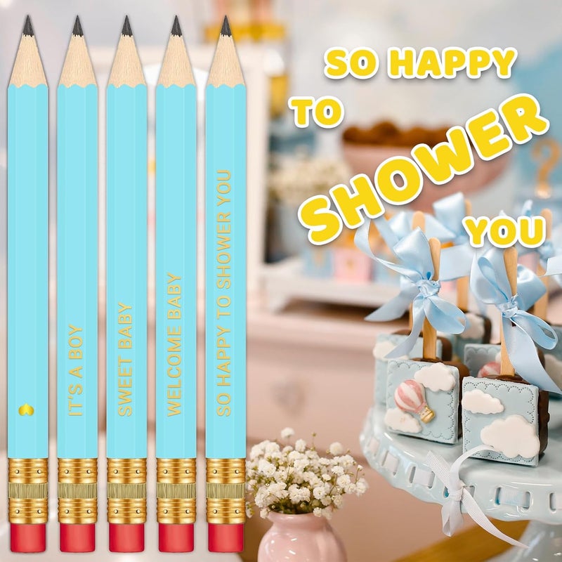 Vusnud 50Pcs - Baby Shower Sharpened Half Pencils with Erasers, Pre-sharpened Pencils for Baby Shower Games, 4 Inches - Image 4